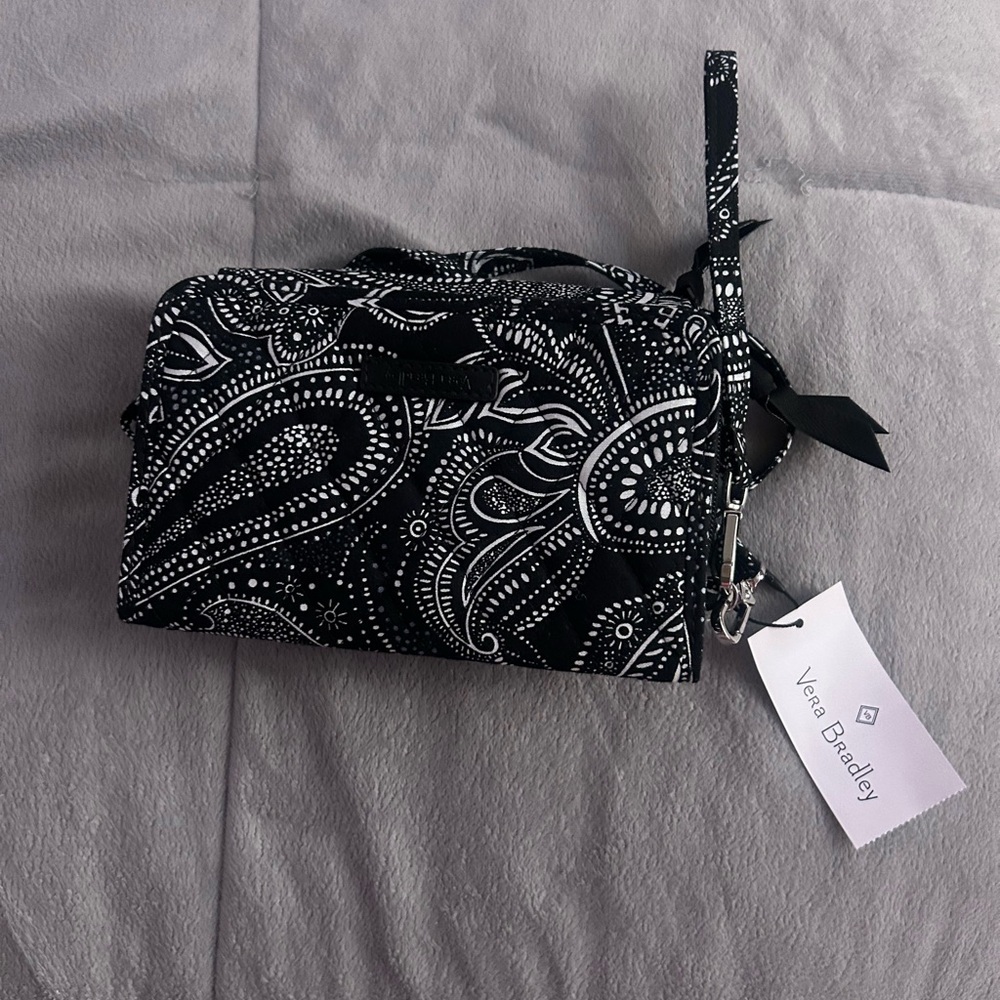 Vera Bradley Black and White Paisley Cosmetic Bag
